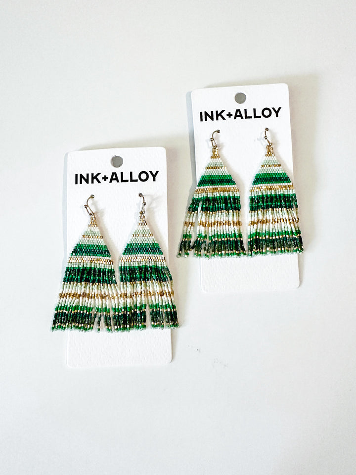 Lexie Stripes Multicolor Petite Fringe Earring Ink + Alloy