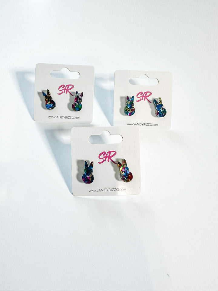 Egg-stra Glitter Bunny Stud