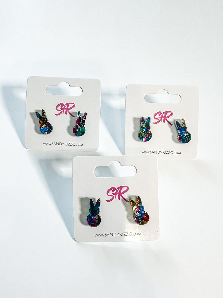Egg-stra Glitter Bunny Stud