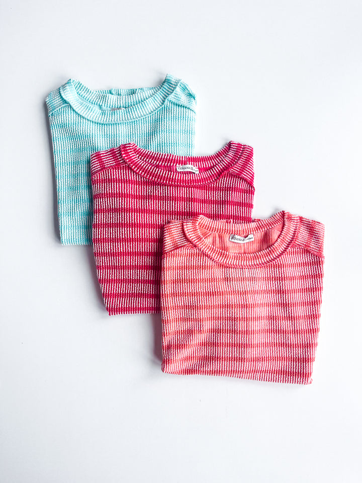 Daily Delight Striped Ribbed Tee