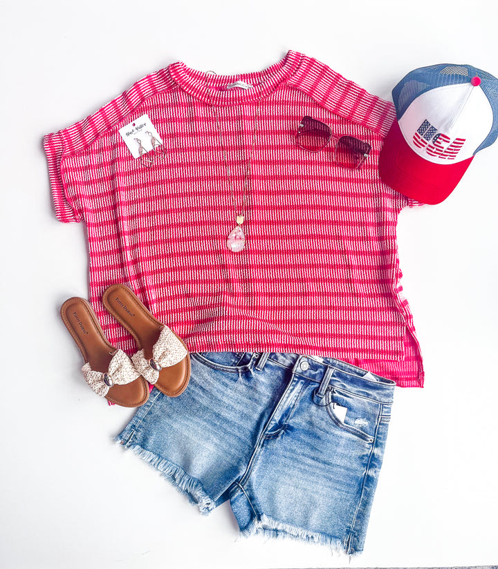 Daily Delight Striped Ribbed Tee