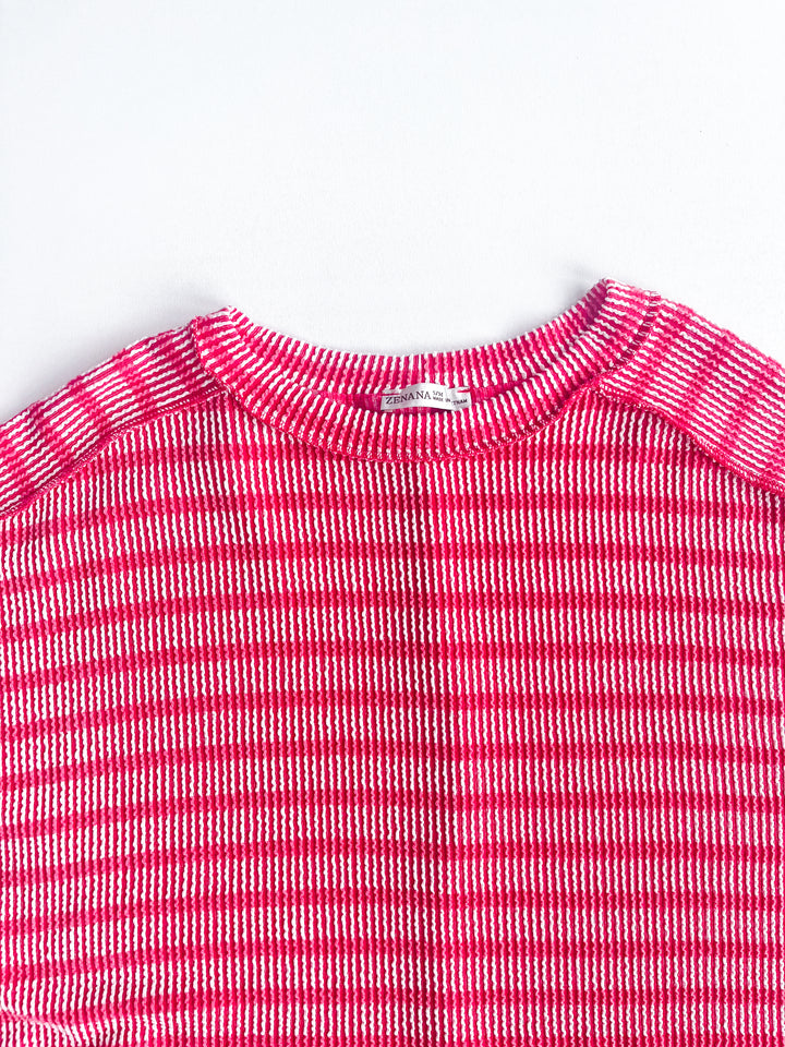 Daily Delight Striped Ribbed Tee