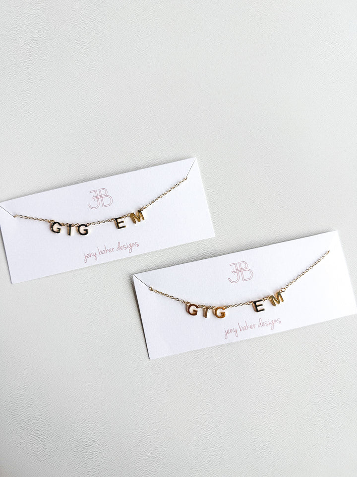 Gig Em Chant Necklace