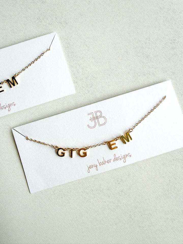 Gig Em Chant Necklace