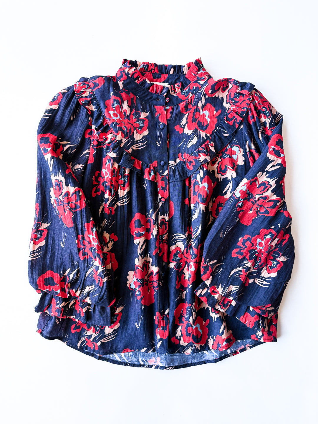 Wild Bloom Ruffle Button Up