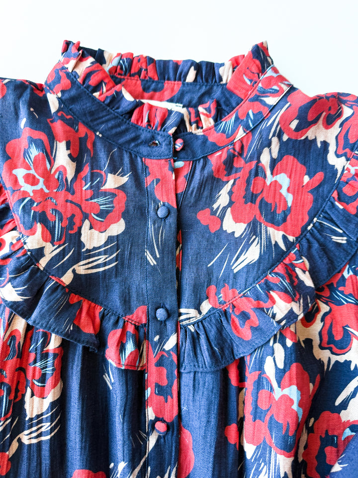 Wild Bloom Ruffle Button Up