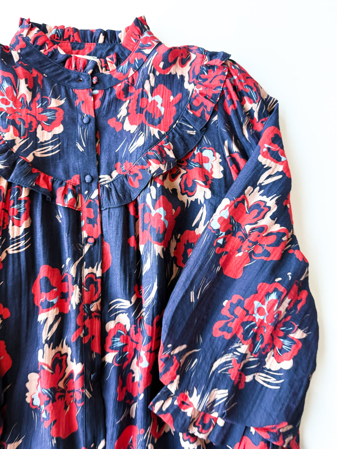 Wild Bloom Ruffle Button Up