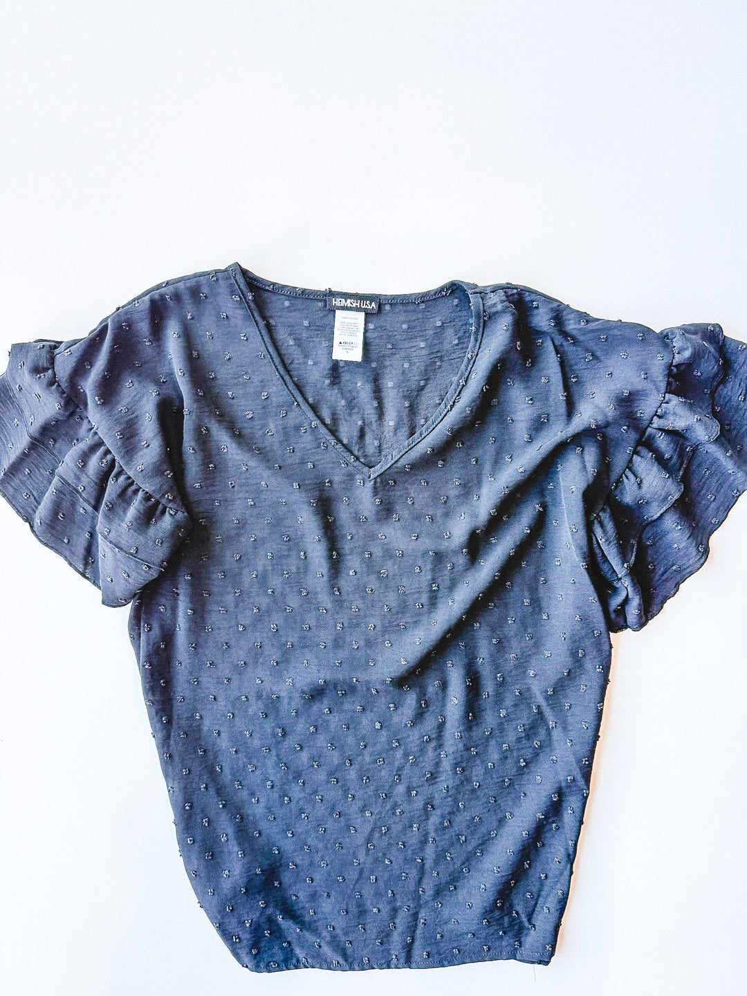 Swiss Dot V Neck Blouse