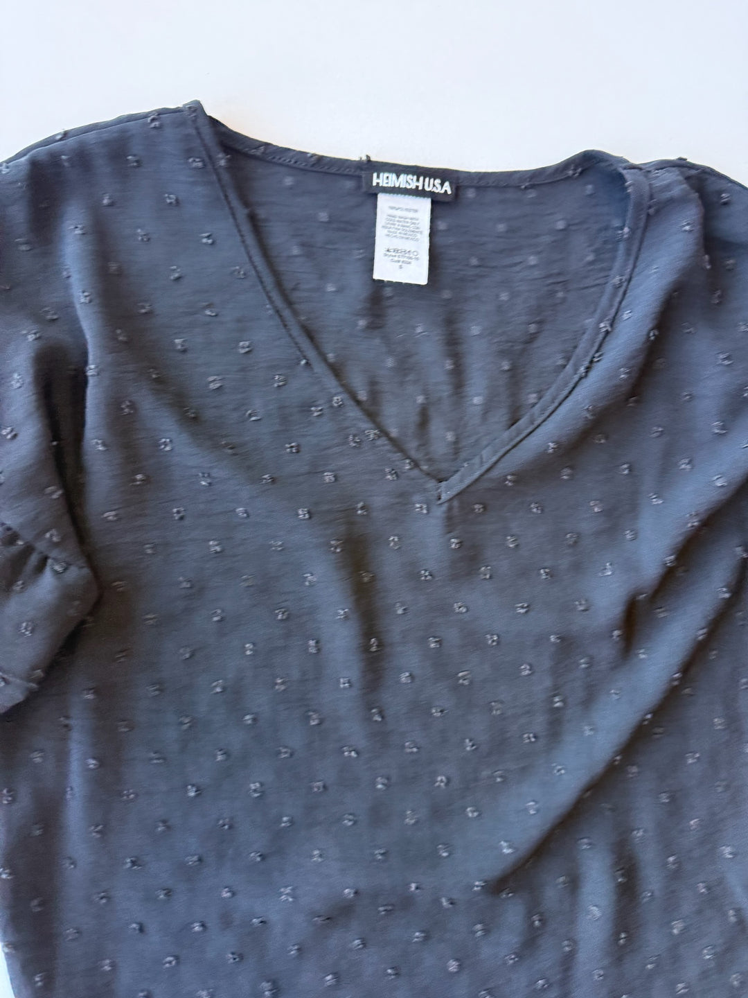 Swiss Dot V Neck Blouse