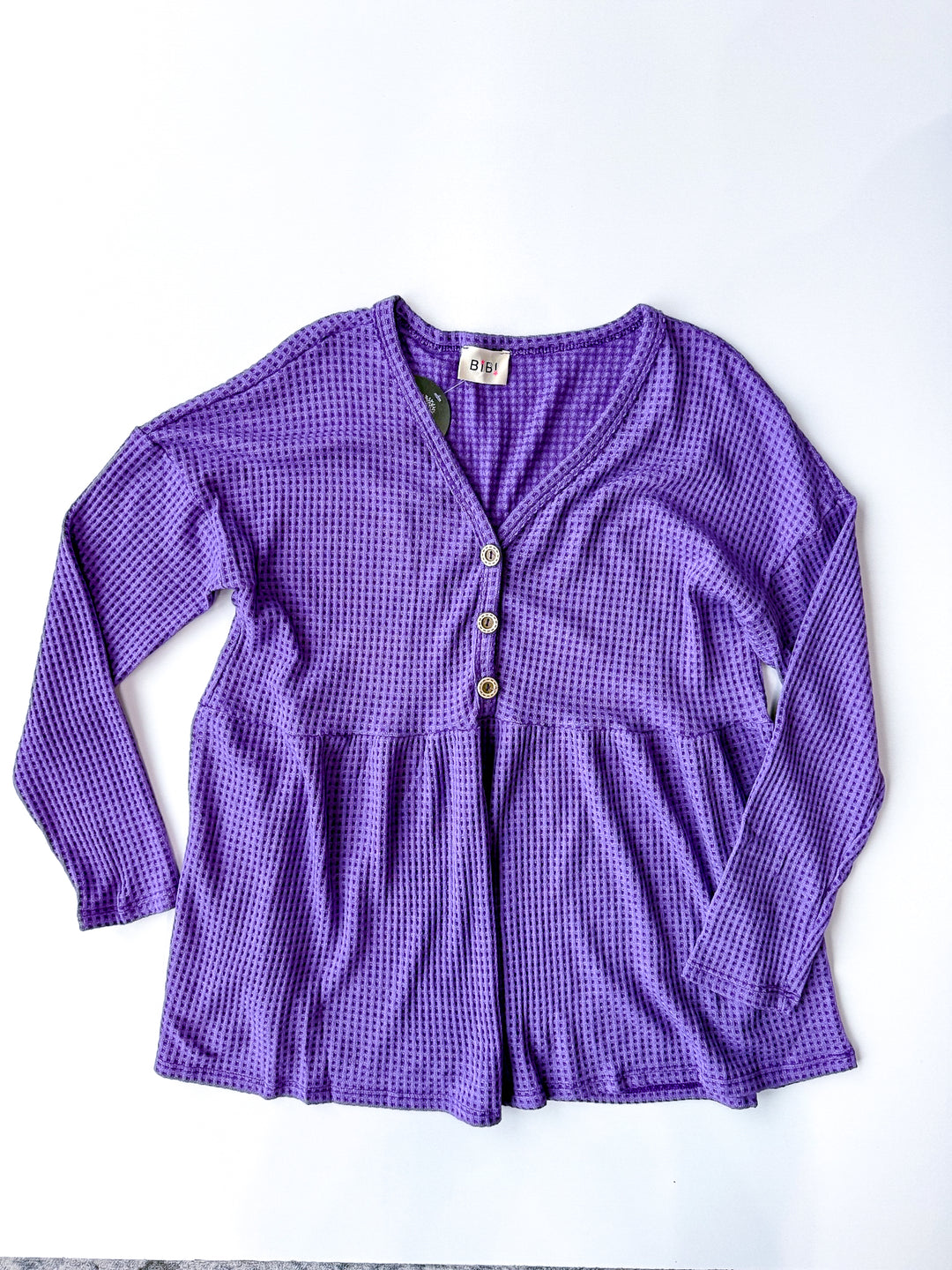 Waffle Knit Babydoll Top