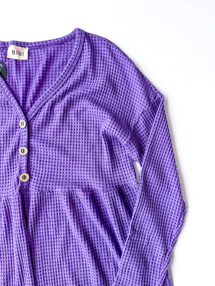 Waffle Knit Babydoll Top