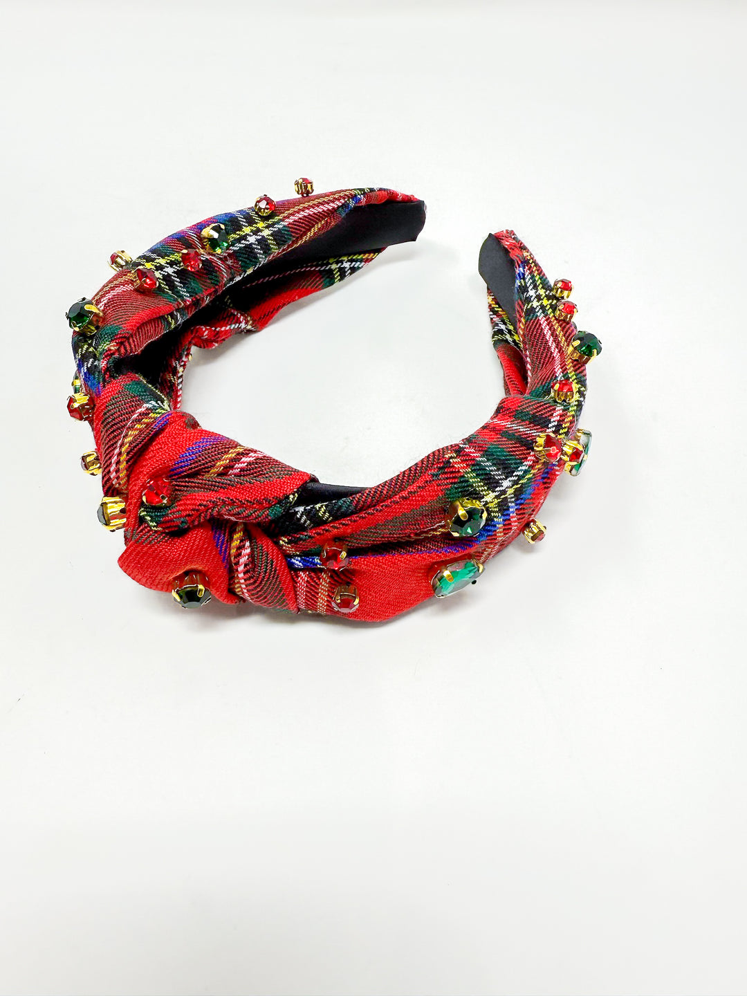 Christmas Plaid Headband with Rhinestone