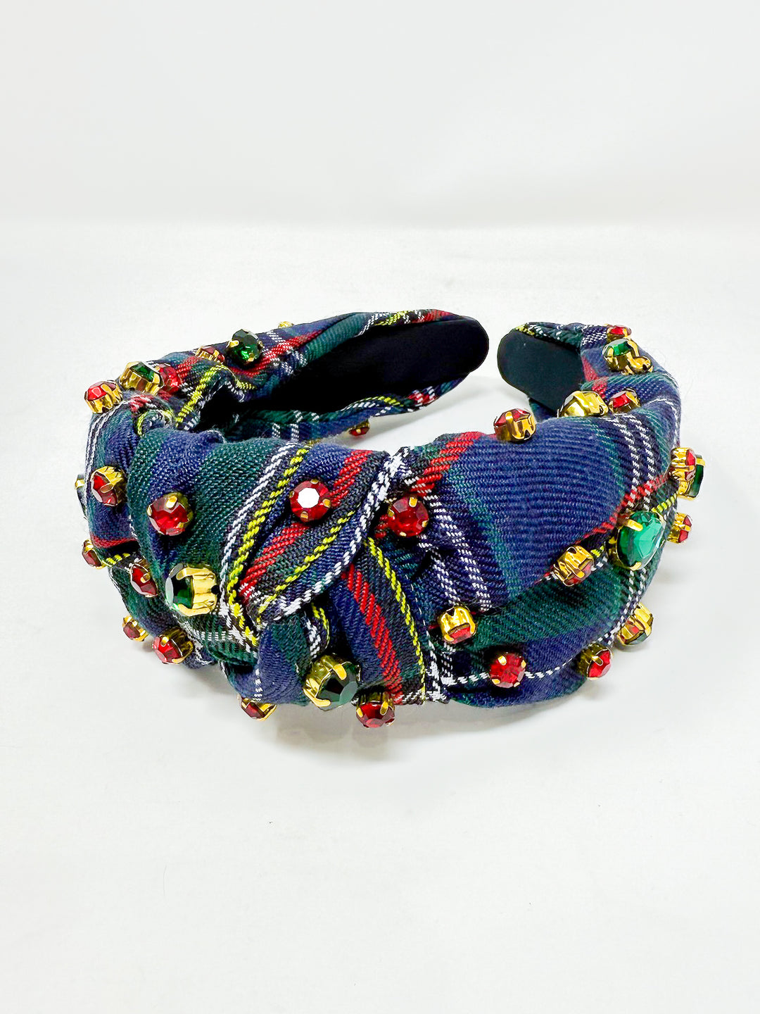 Christmas Plaid Headband with Rhinestone
