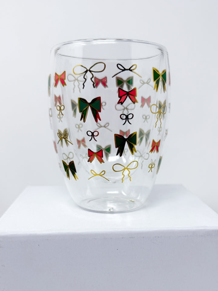 Holiday Bow Wine Glass