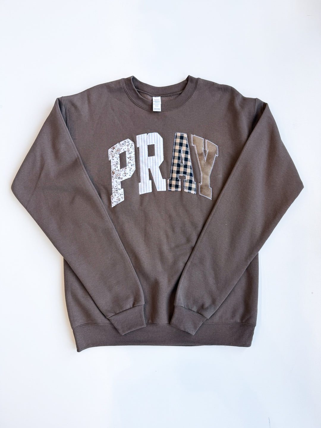 Patchwork Pray Faith Based Pullover