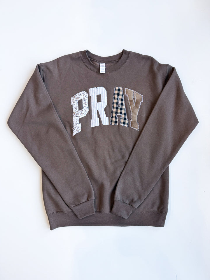 Patchwork Pray Faith Based Pullover