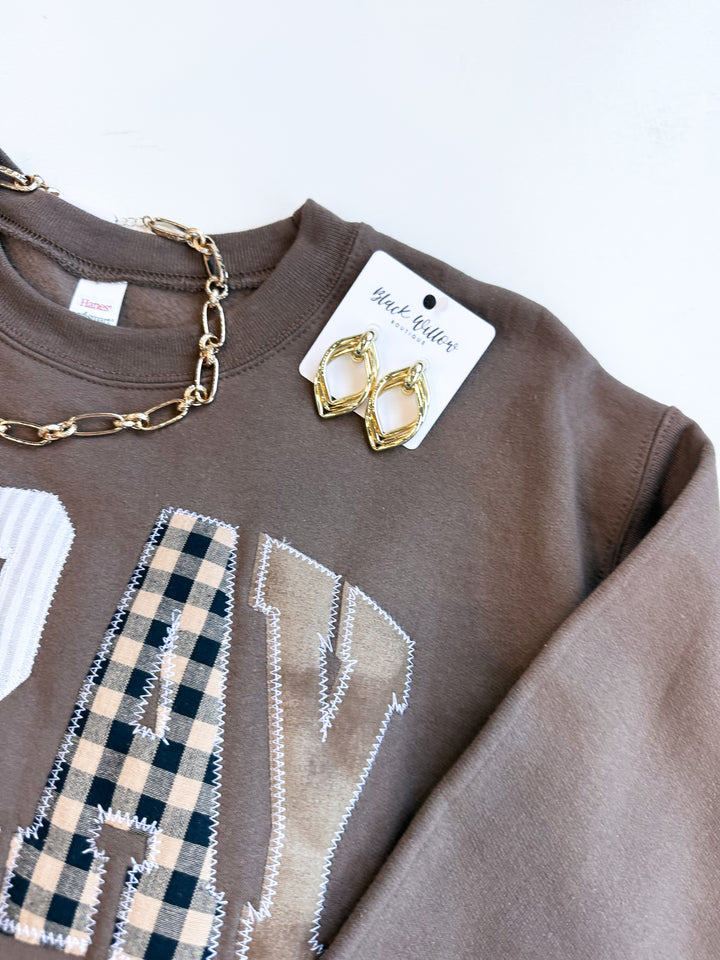 Patchwork Pray Faith Based Pullover