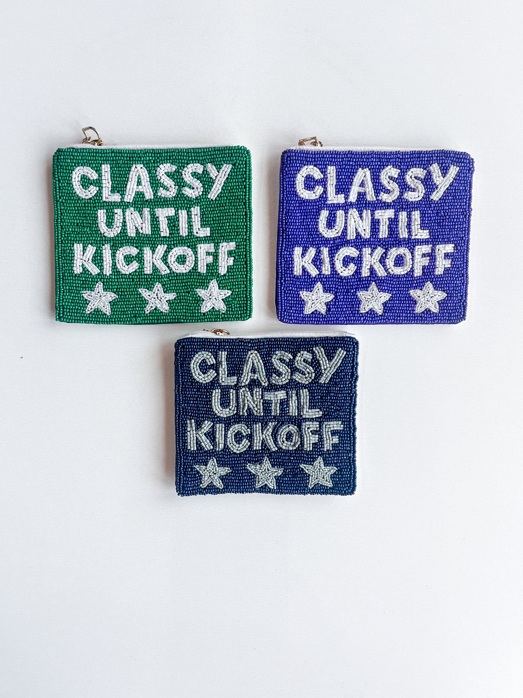 Classy Until Kickoff Beaded Coin Purse