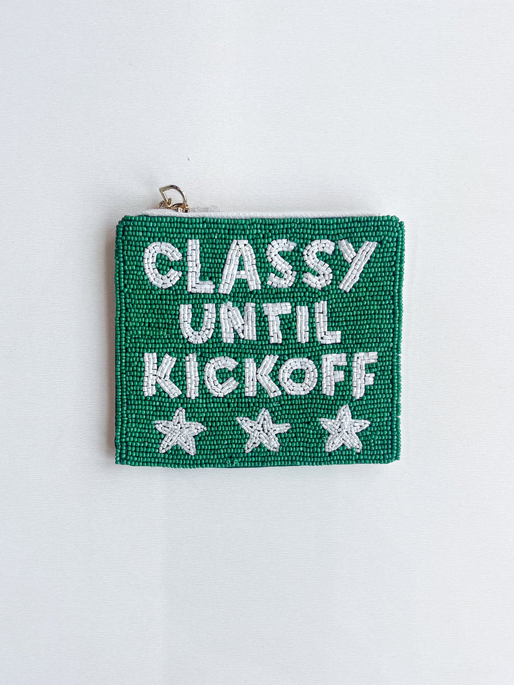 Classy Until Kickoff Beaded Coin Purse