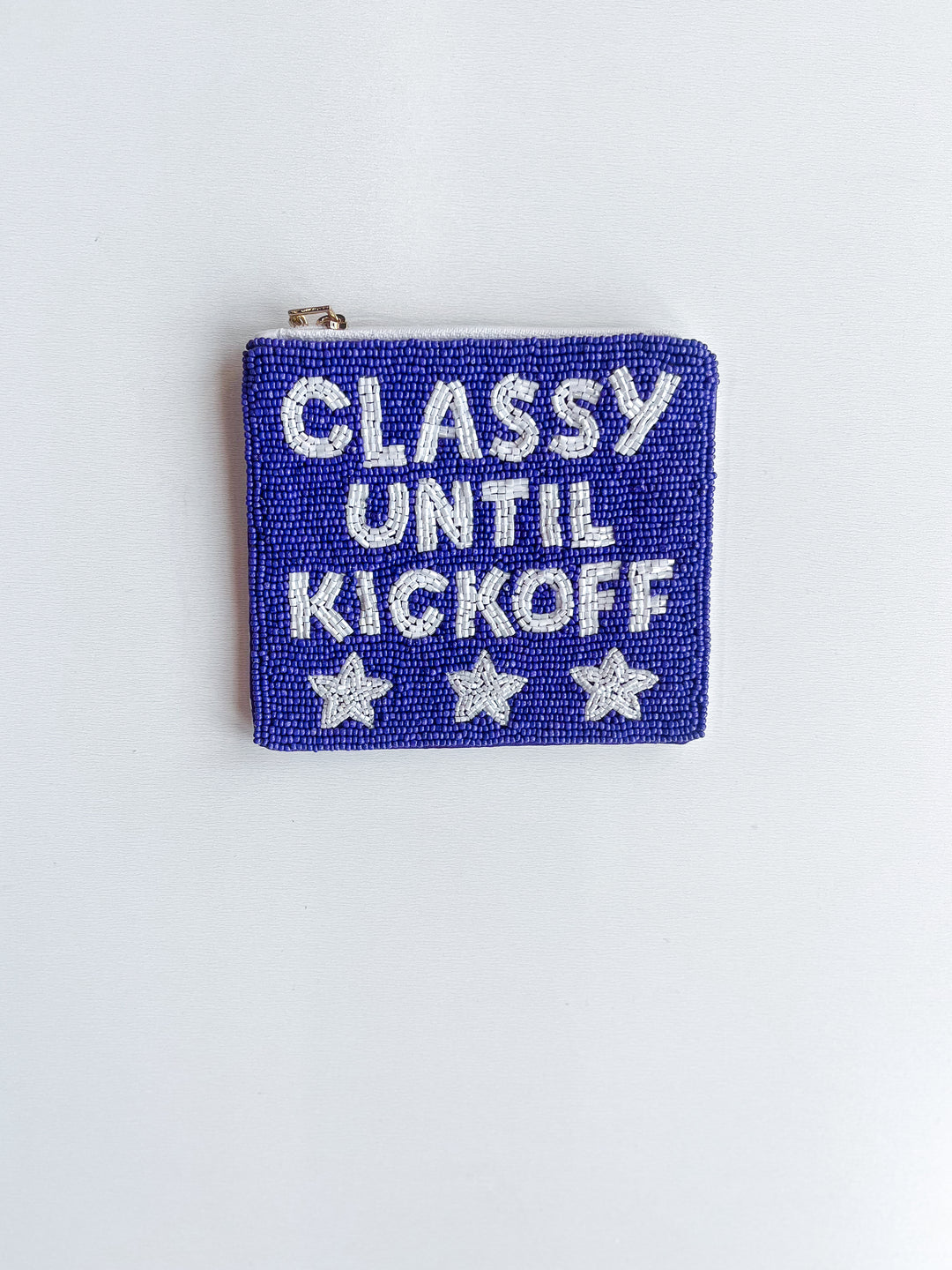 Classy Until Kickoff Beaded Coin Purse
