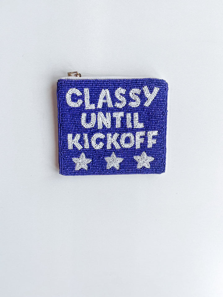 Classy Until Kickoff Beaded Coin Purse