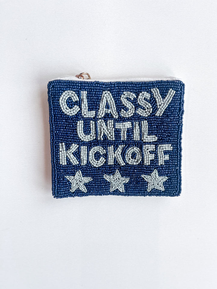 Classy Until Kickoff Beaded Coin Purse