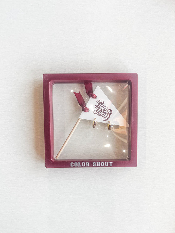 Gameday Color & Stone Huggie On Pendent