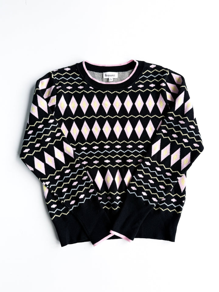 Gone Geo Round Neck Sweater