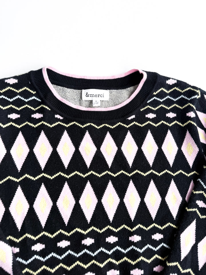 Gone Geo Round Neck Sweater