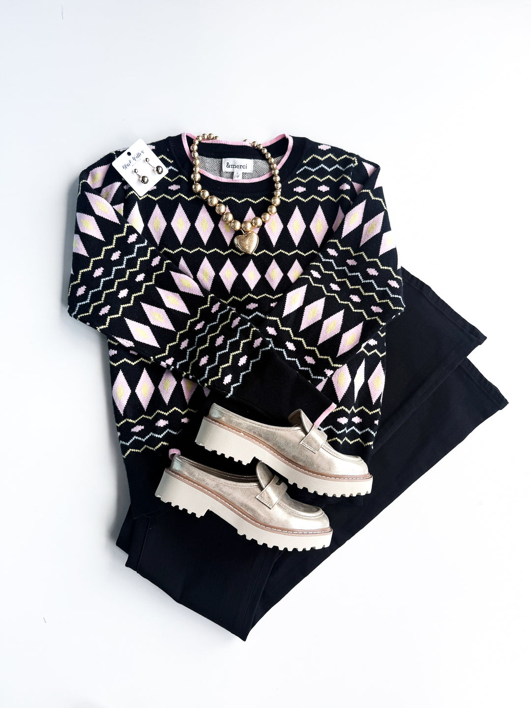 Gone Geo Round Neck Sweater