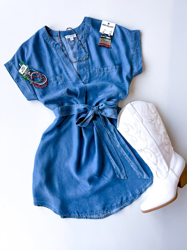 Easy Tie Chambray Dress