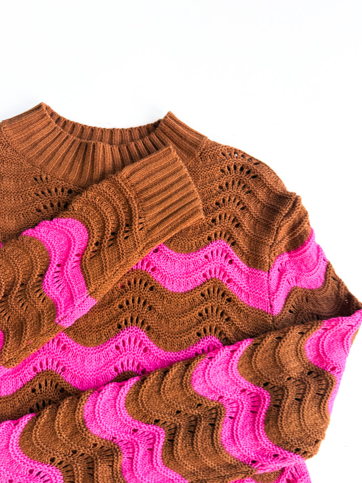 Wear It With Waves Open Knit Sweater