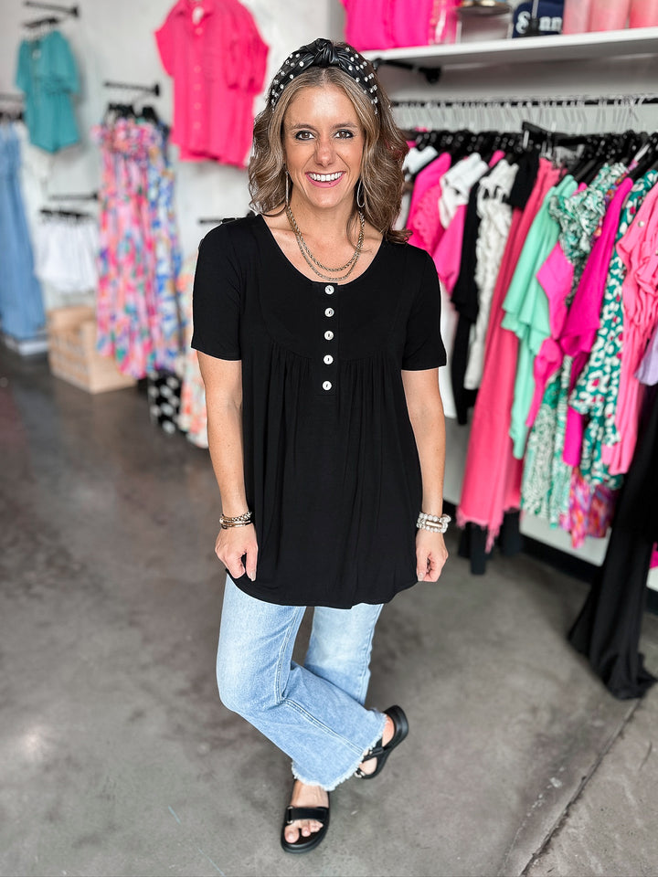 Lily Luxe Dolphin Hem with Buttons