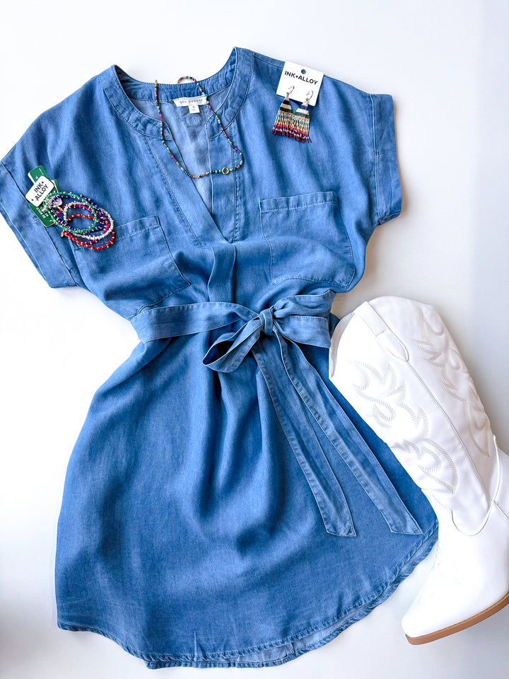 Easy Tie Chambray Dress