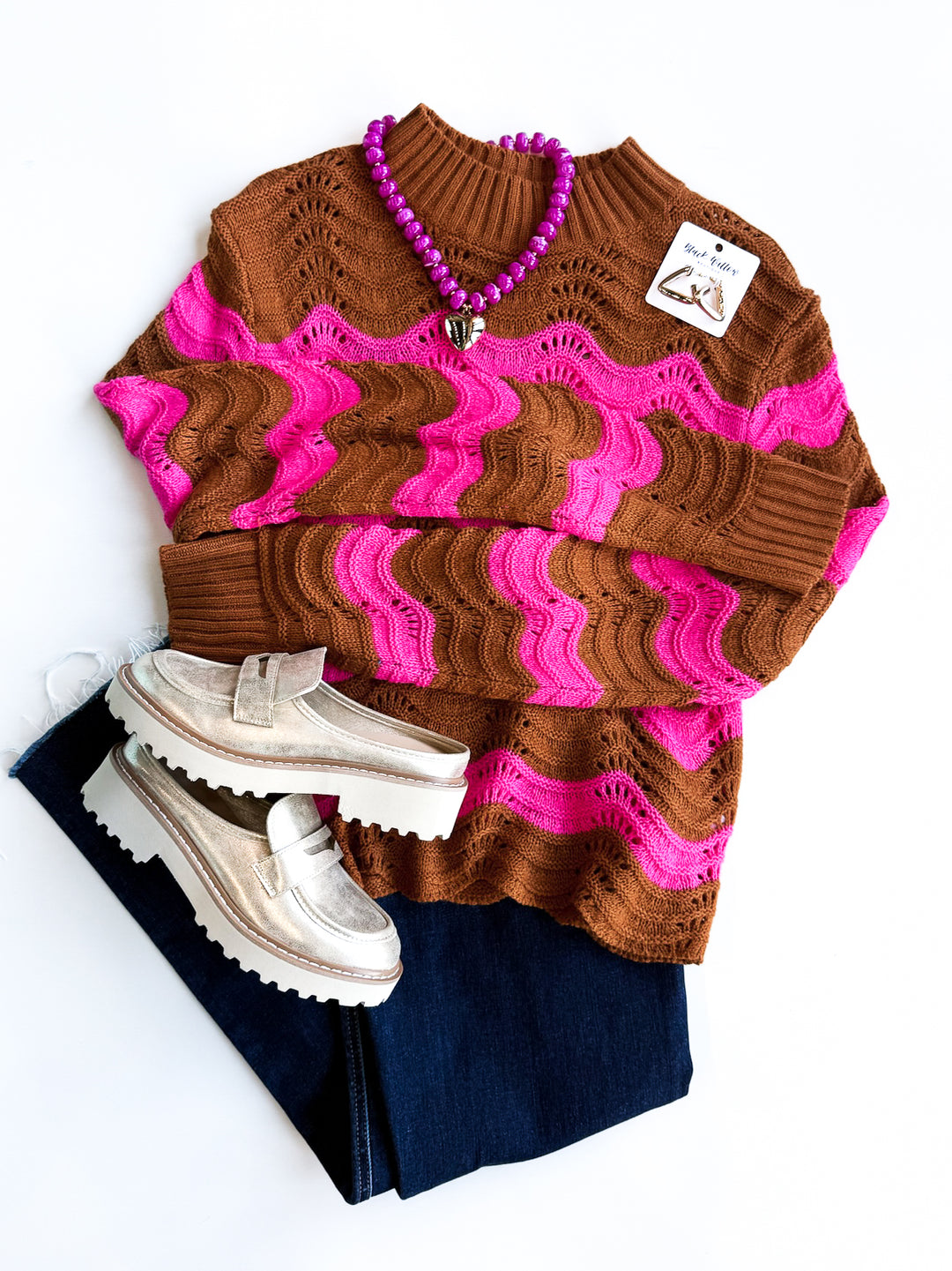 Wear It With Waves Open Knit Sweater