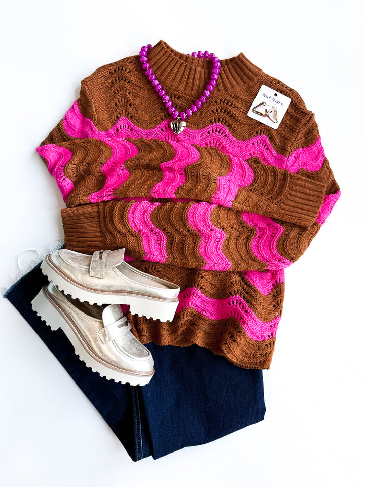 Wear It With Waves Open Knit Sweater