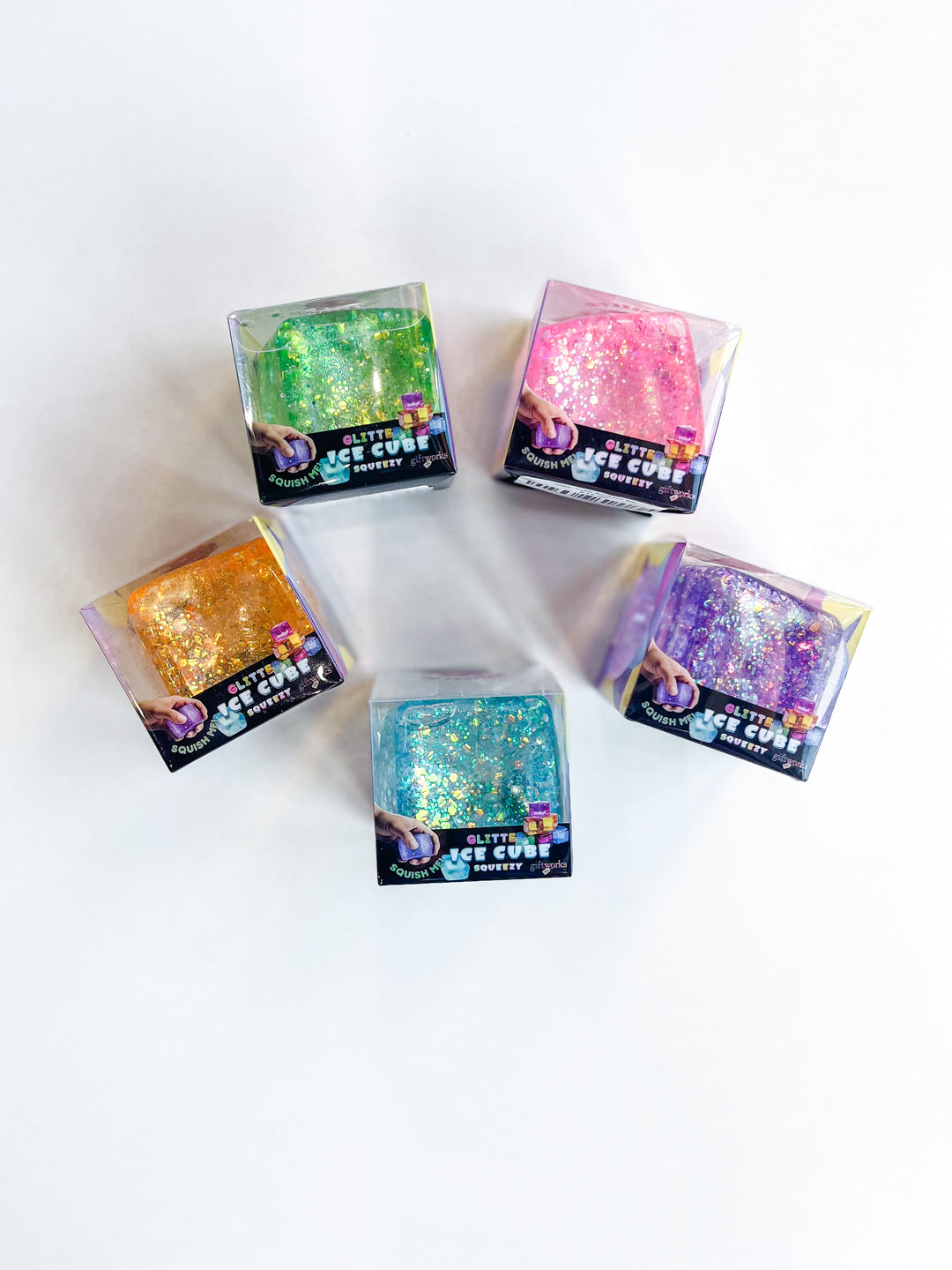 Glitter Cube Squeeze Ball