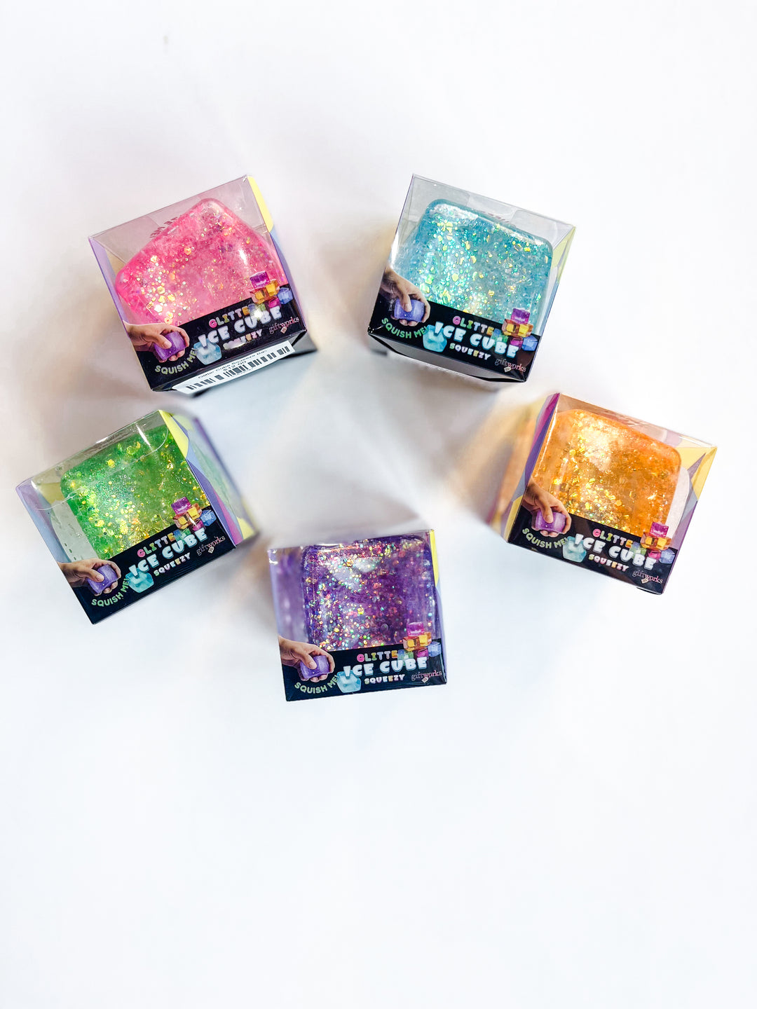 Glitter Cube Squeeze Ball