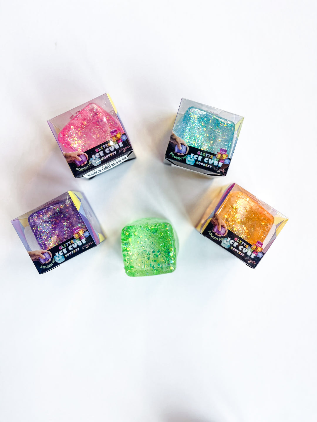 Glitter Cube Squeeze Ball