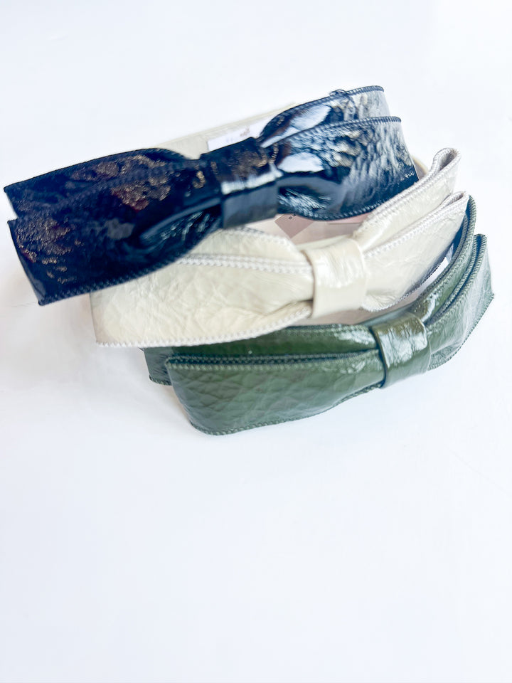 Paige Leather Bow Headband