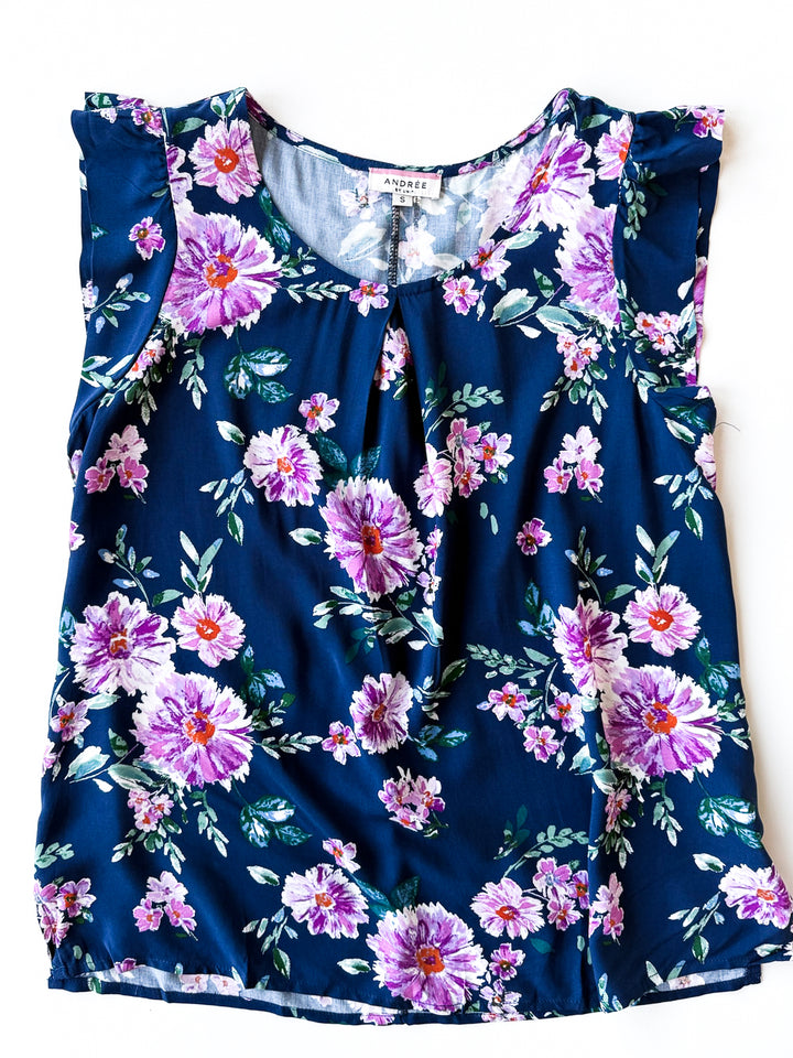 Flirting with Floral Flutter Blouse