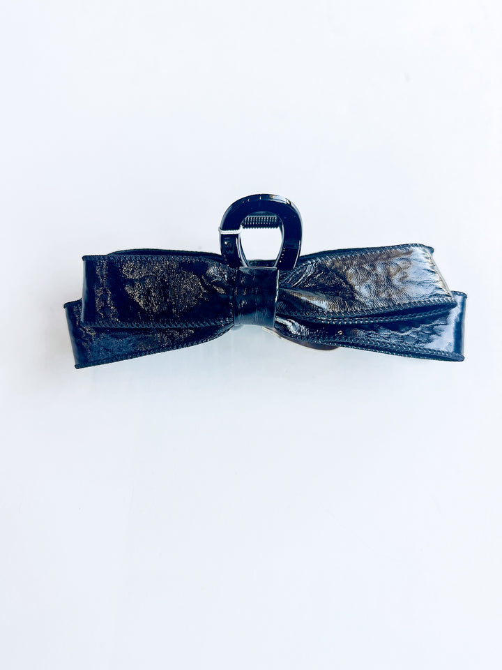 Paige Leather Bow Claw Clip