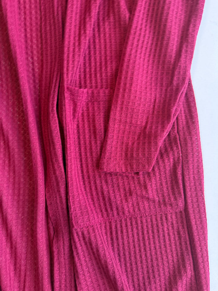 Waffle Knit Long Cardigan