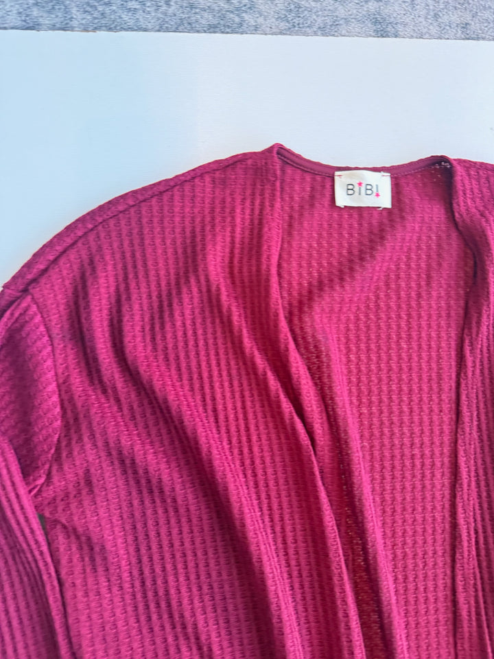 Waffle Knit Long Cardigan