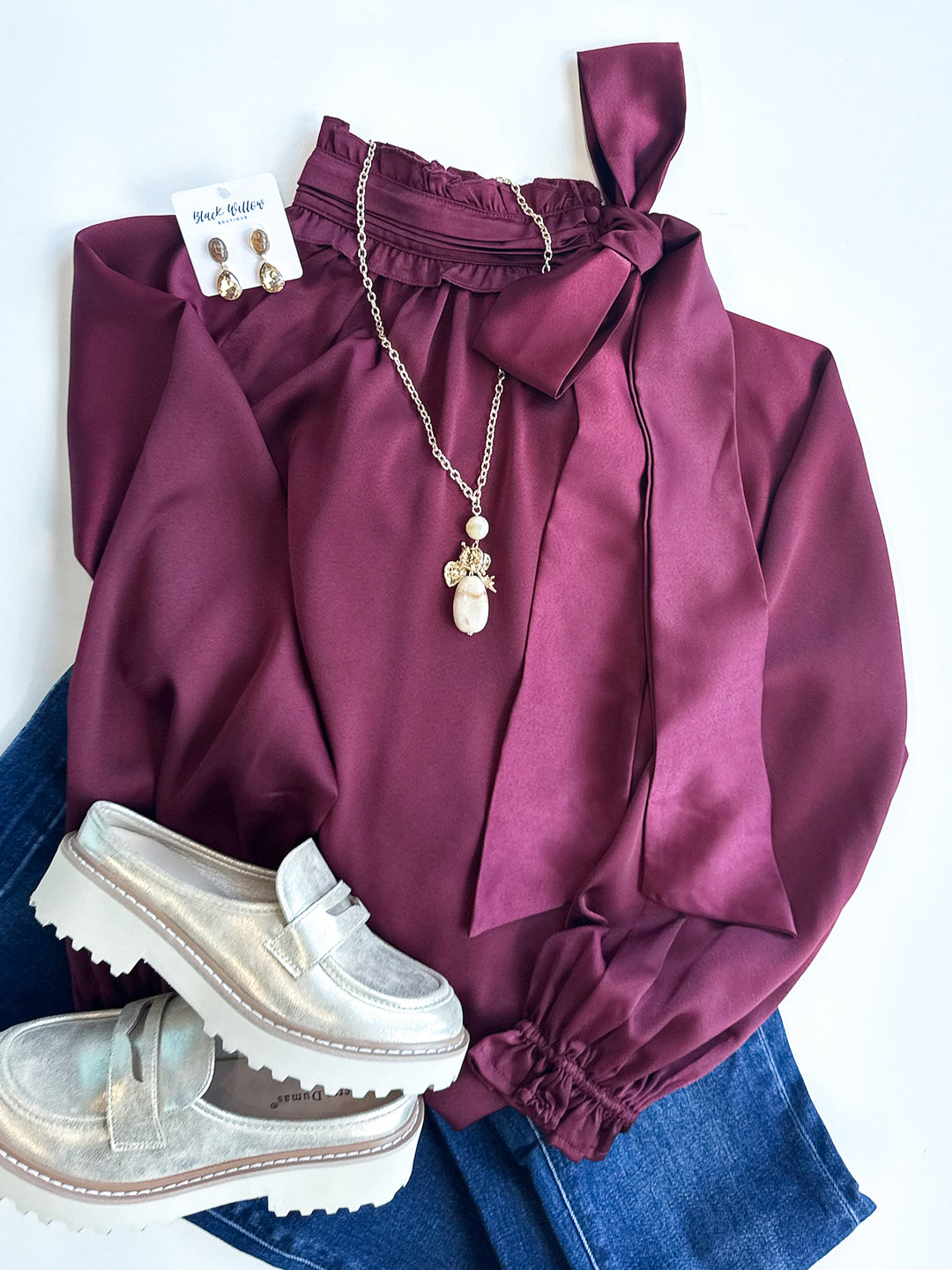 Simply Elegant Neck Tie Blouse
