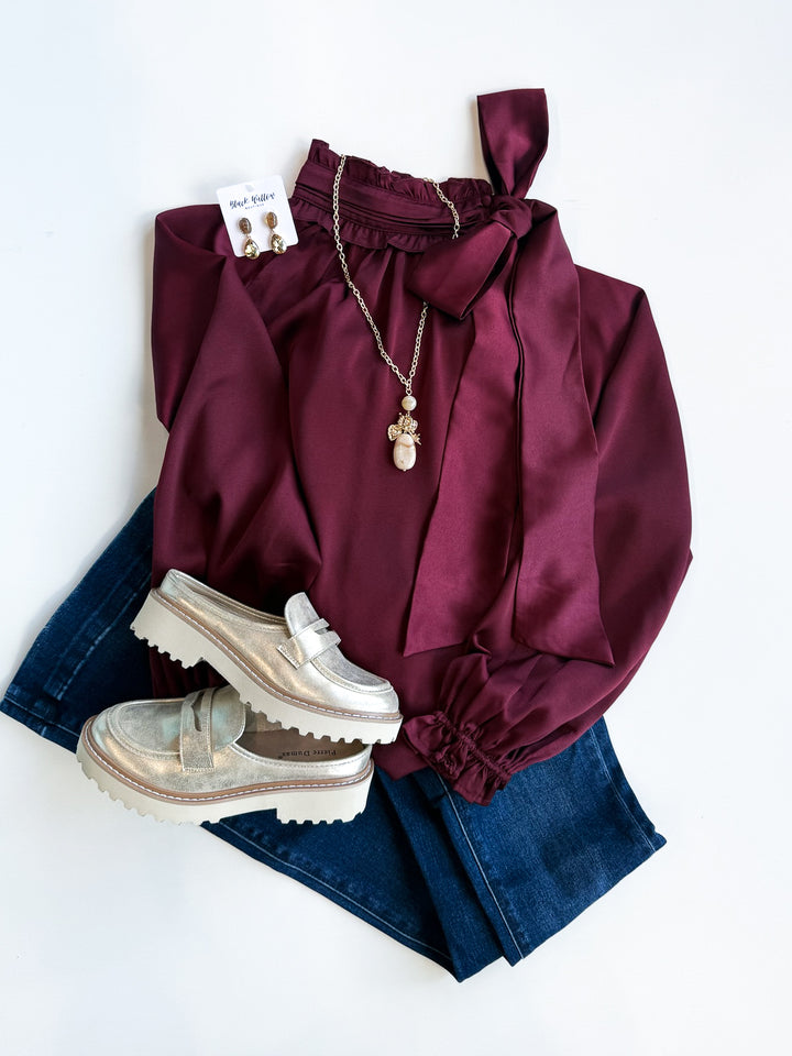 Simply Elegant Neck Tie Blouse