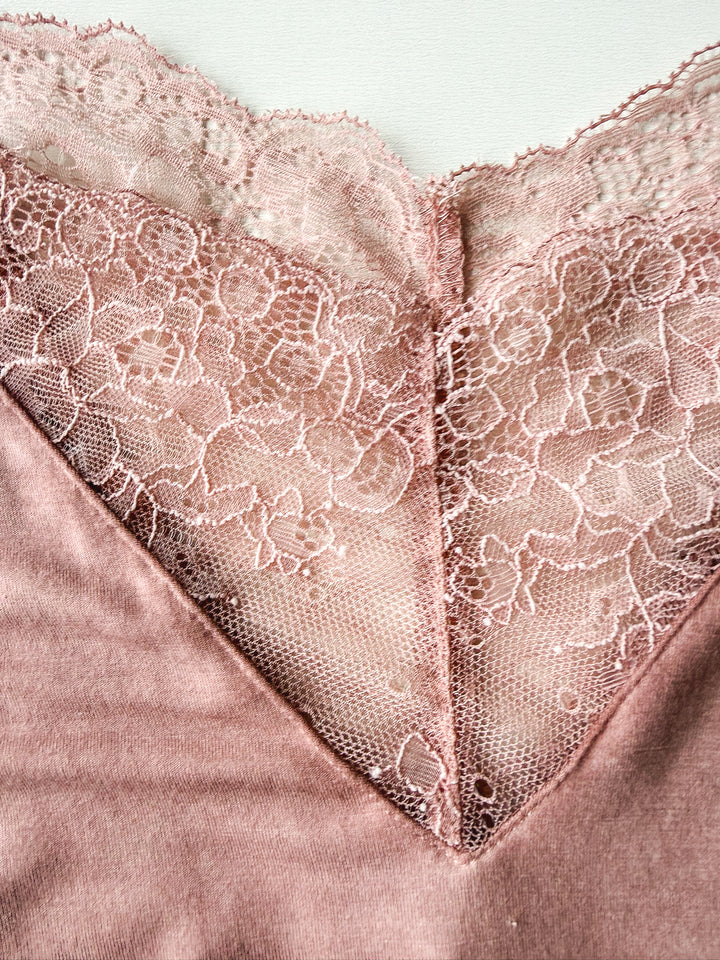 Easy Day Lace Trim Mineral Wash Tank