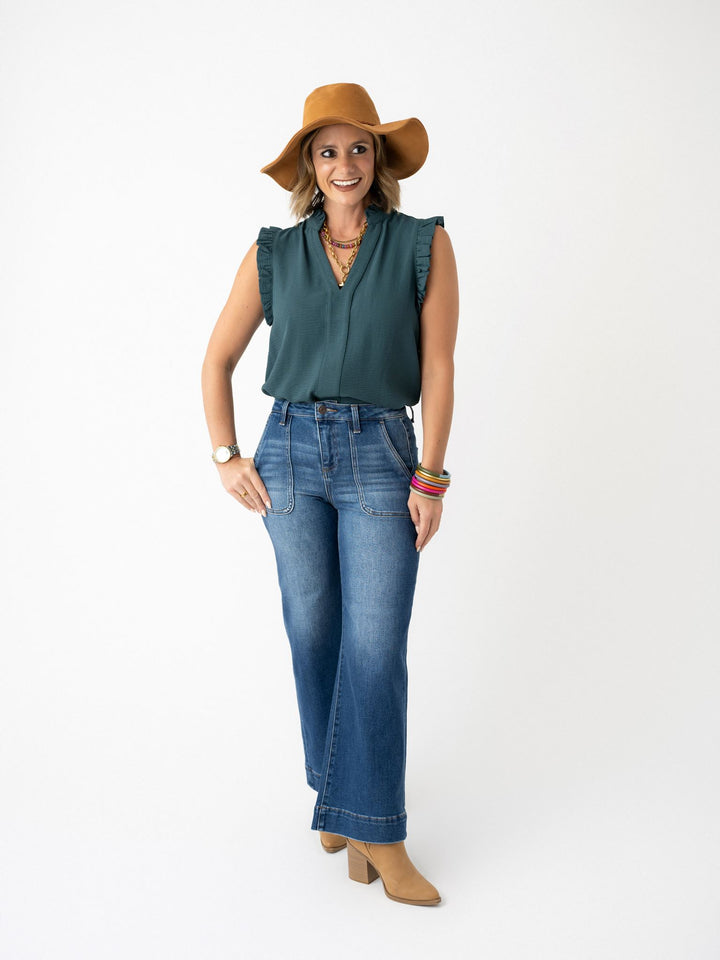 Willow Frill V Neck
