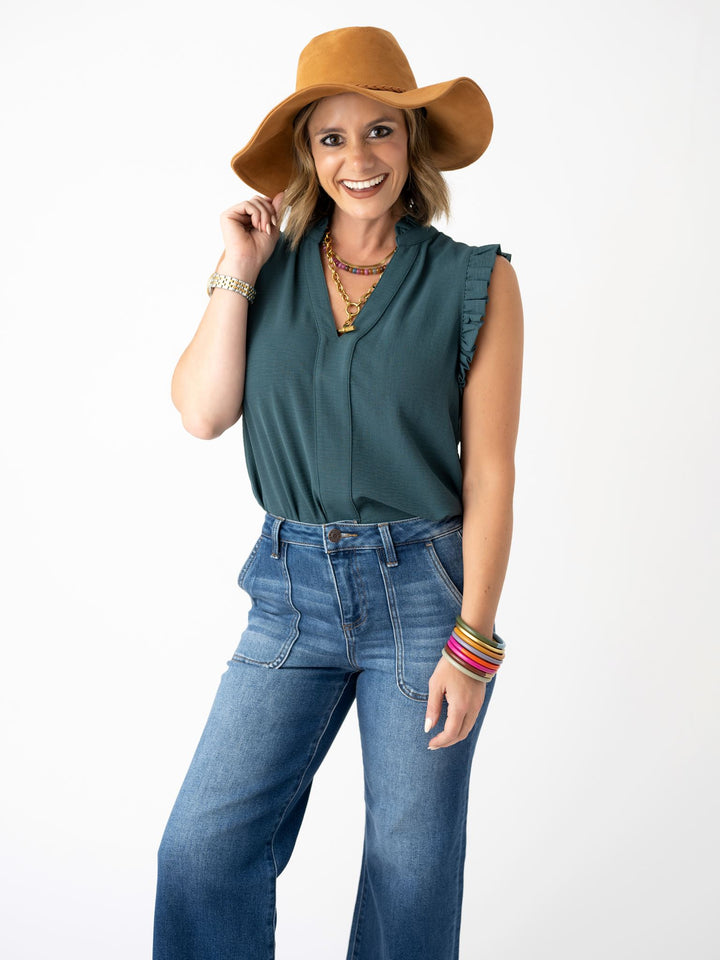Willow Frill V Neck