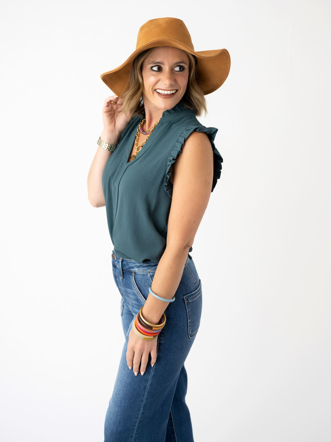 Willow Frill V Neck